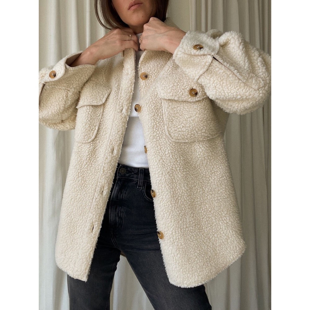 SIENNA SHERPA JACKET — In Cream - Picture 8 of 8